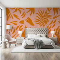 Terra & Blush Flora Wall Mural gives bedroom walls a warm botanical lookGD9159