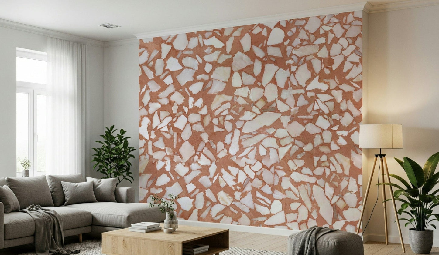 Rustic Terracotta effect wallpaper for warm interiors.