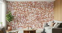 Intricate Terracotta Terrazzo print wallpaper project.