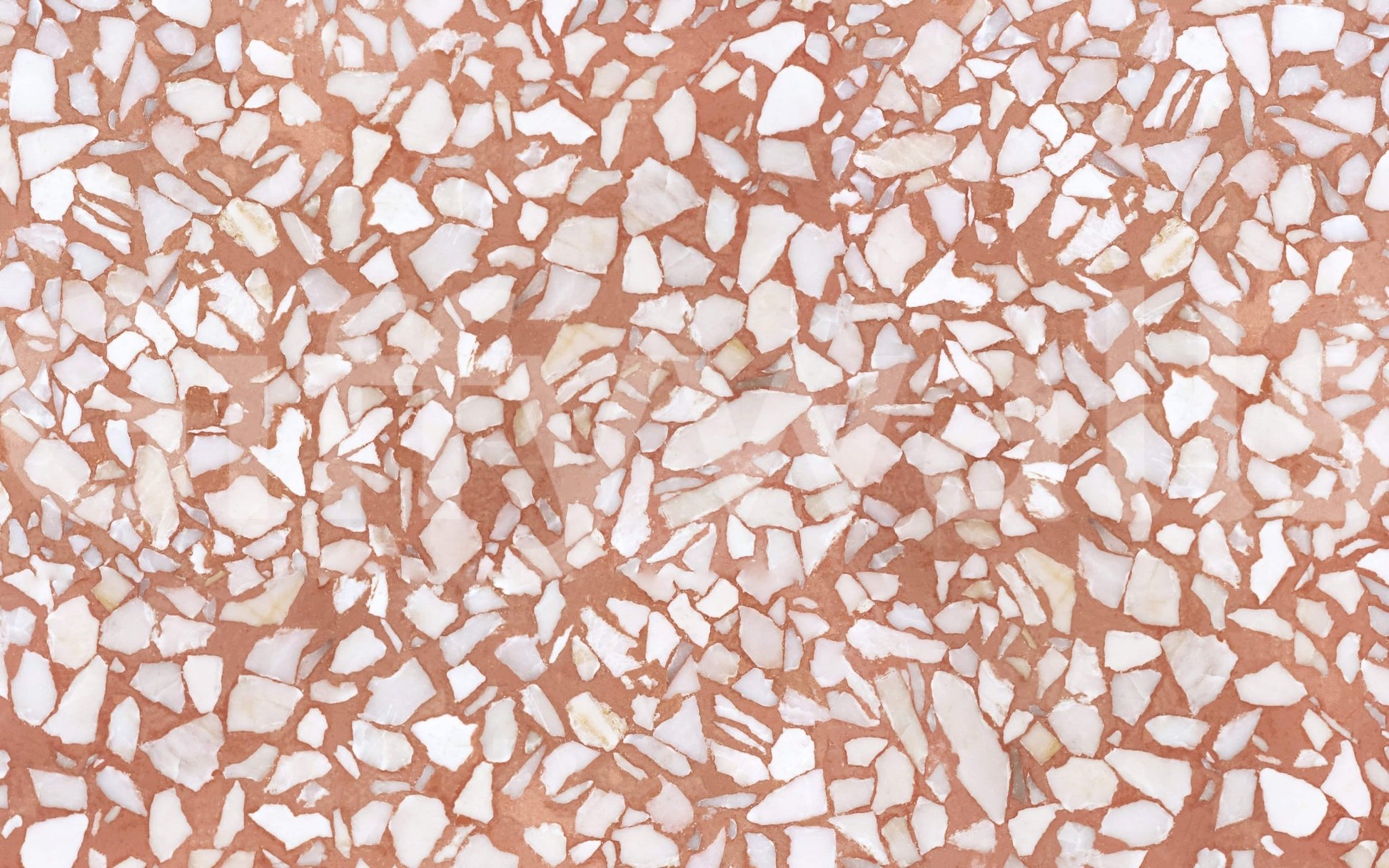 Refined Terracotta Terrazzo chip wallpaper selection.