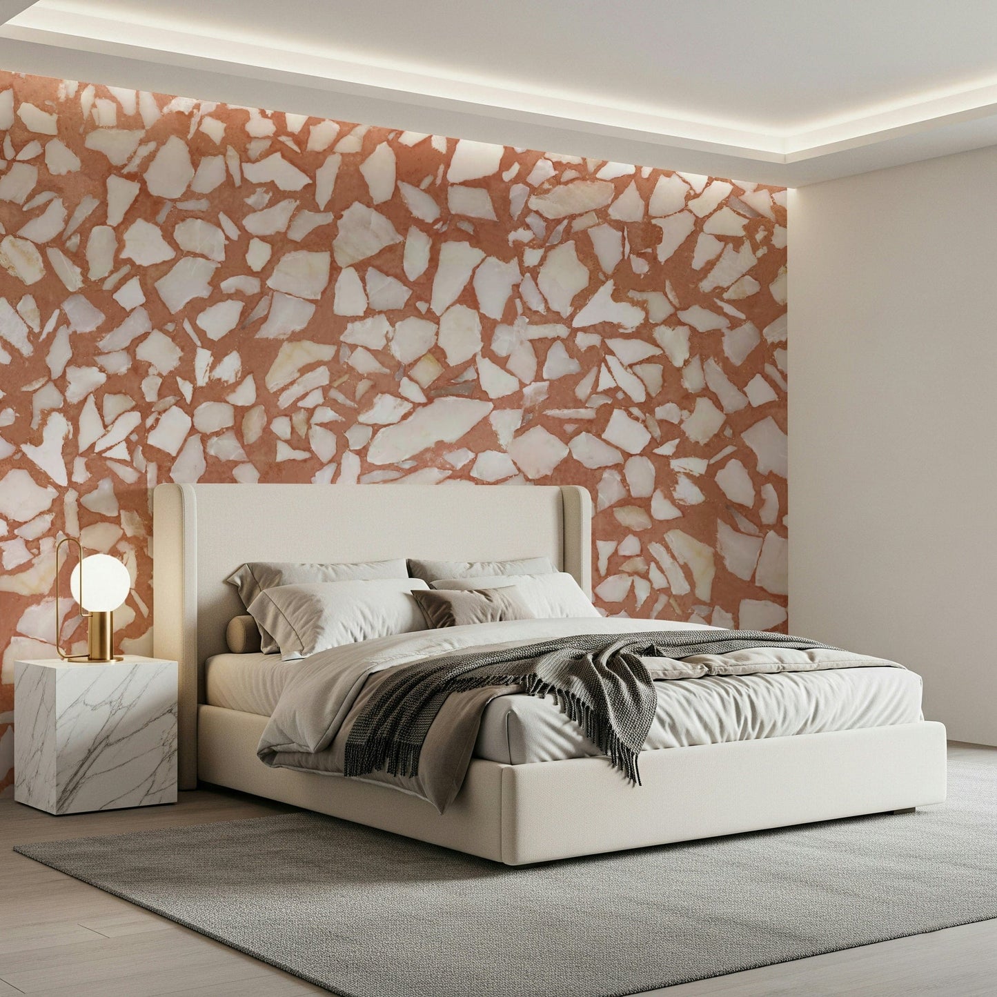 Decorative Natural Stone pattern mural composition.