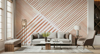 A calming modern pattern wallpaper mural that defines a space.