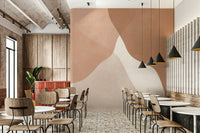 The room feels warm and artistic due to the fluid design.

