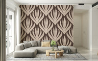 Repeating vertical design of Terra Deco Bloom Wallpaper wall mural.
