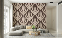 Repeating vertical design of Terra Deco Bloom Wallpaper wall mural.