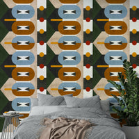 Peel-and-stick Terra Firma Earthy Geometric wallpaper for easy decor

