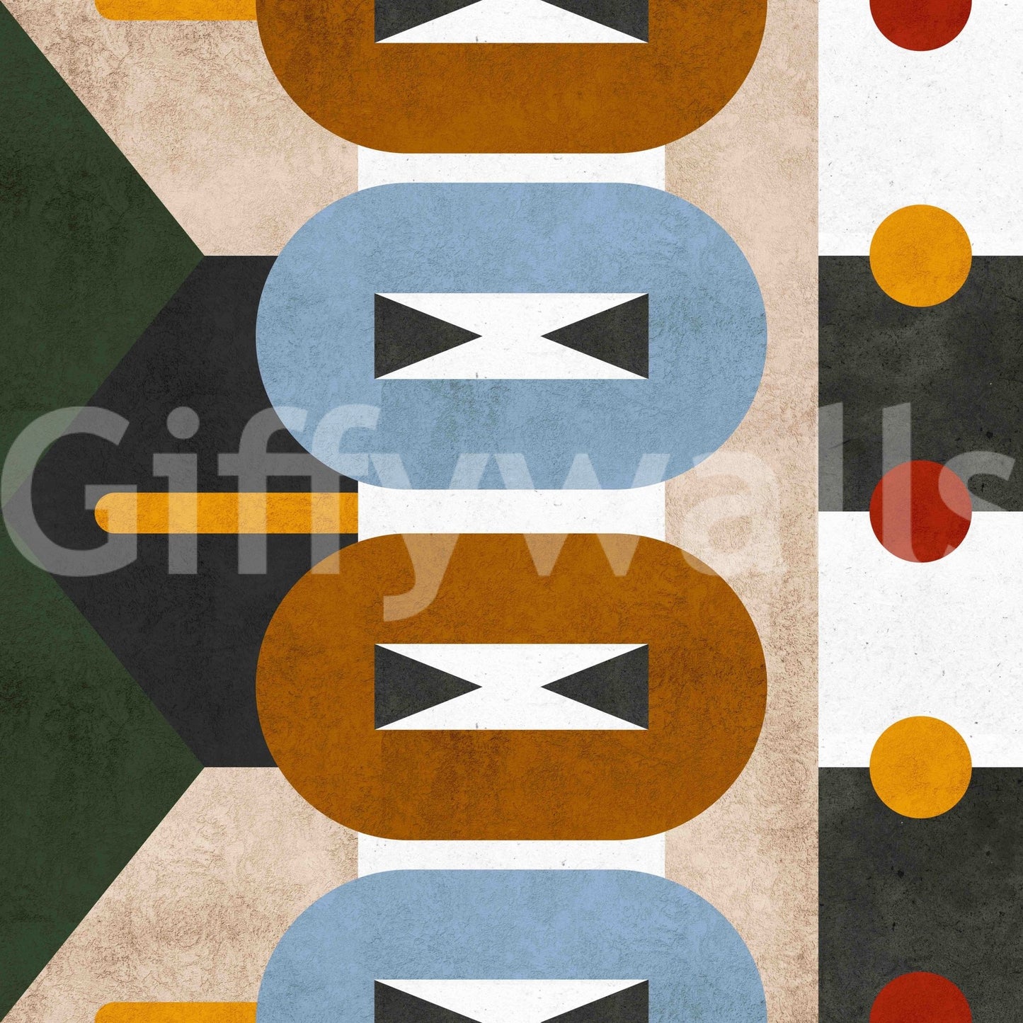 Earth-inspired geometric wallpaper for creative spaces

