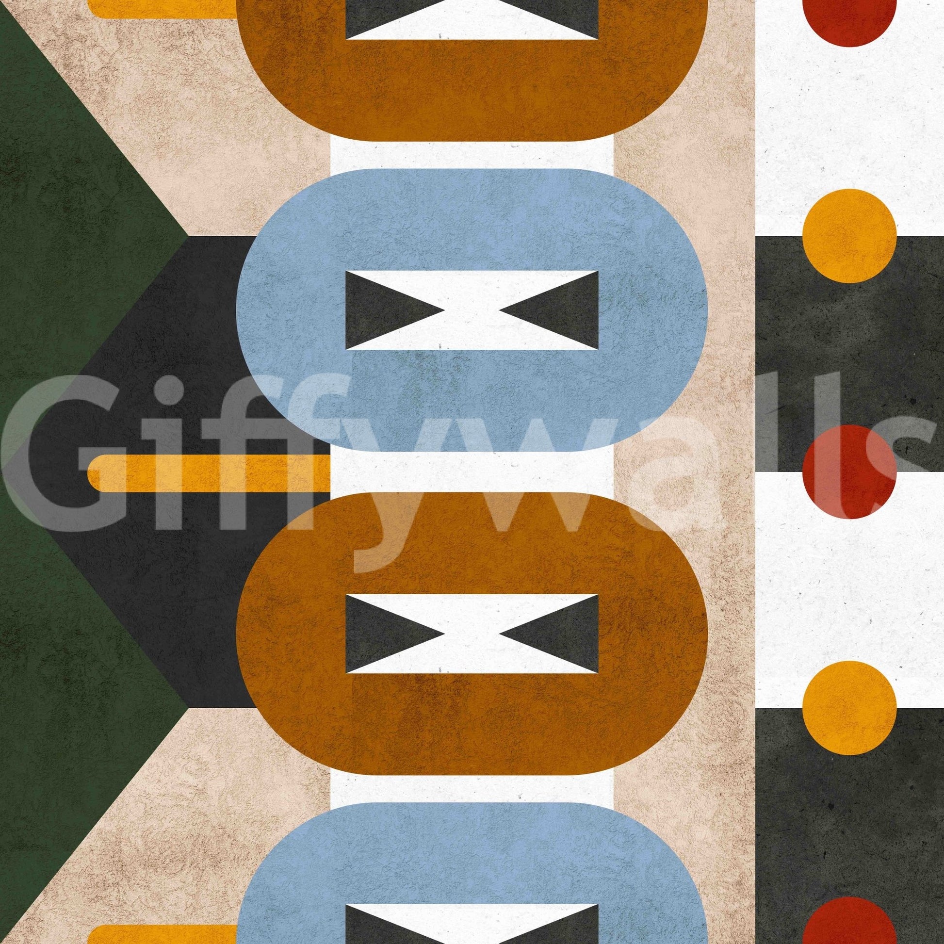 Earth-inspired geometric wallpaper for creative spaces

