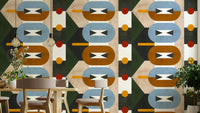 Earthy geometric design wallpaper for modern spaces

