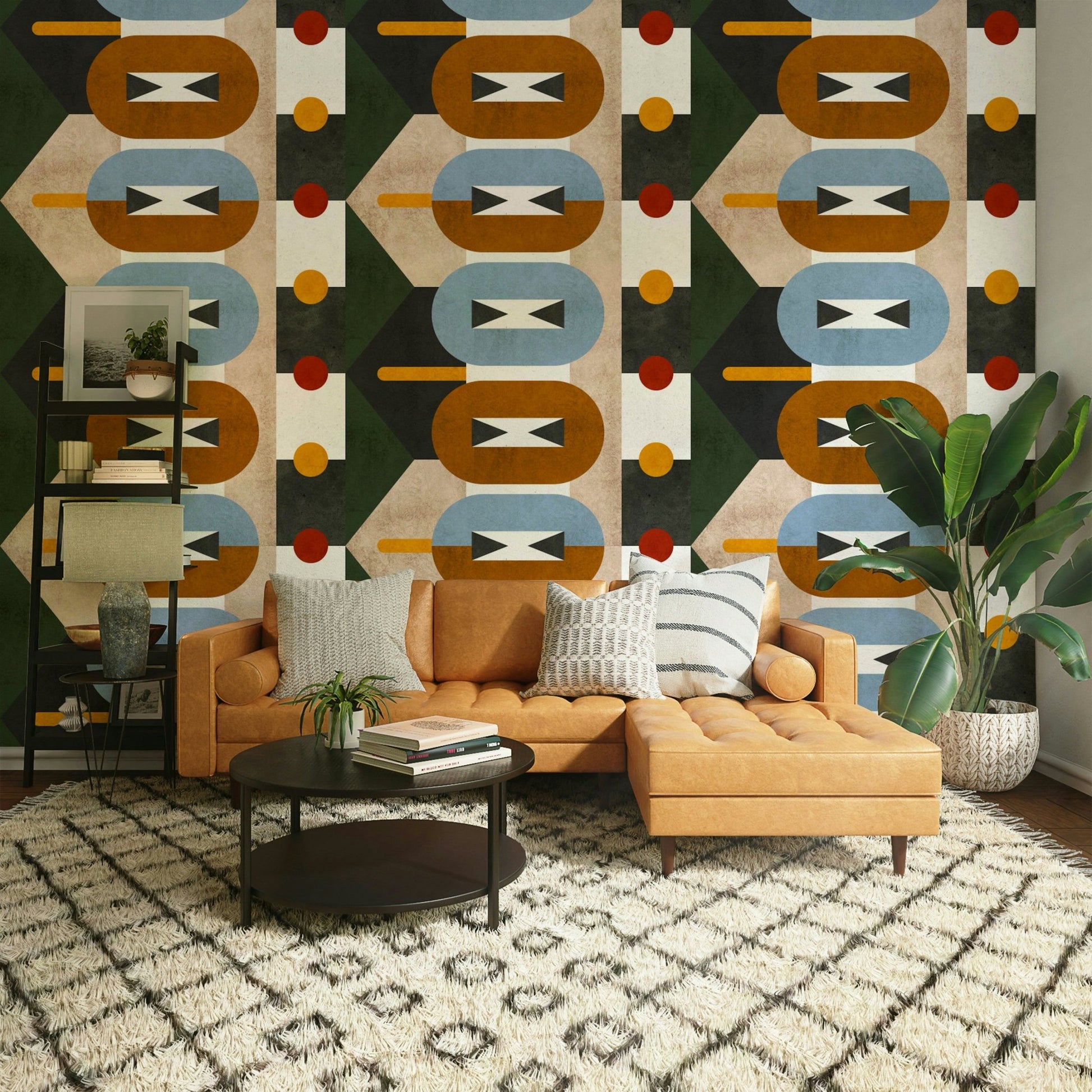 Terra Firma Earthy Geometric wallpaper for natural decor

