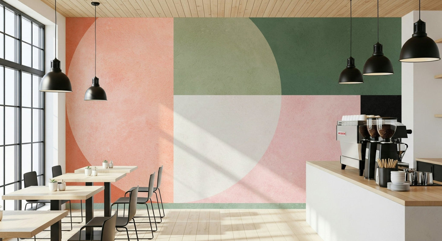 A contemplative subtle abstract wallpaper mural for a feature wall.