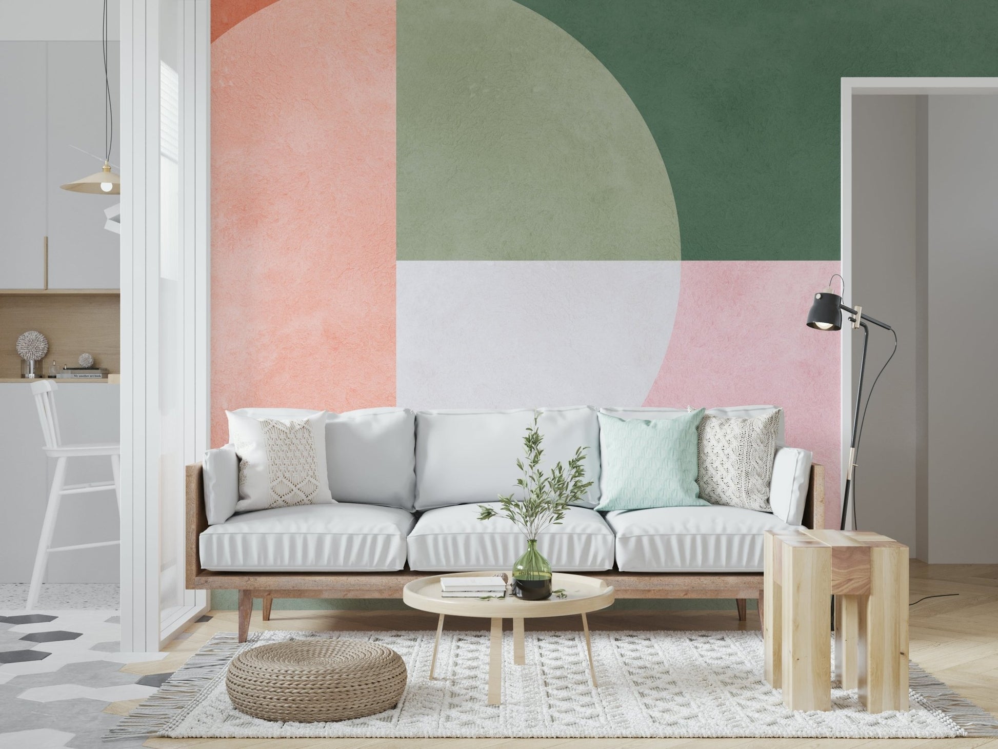 A serene flowing design wall mural for your decor.