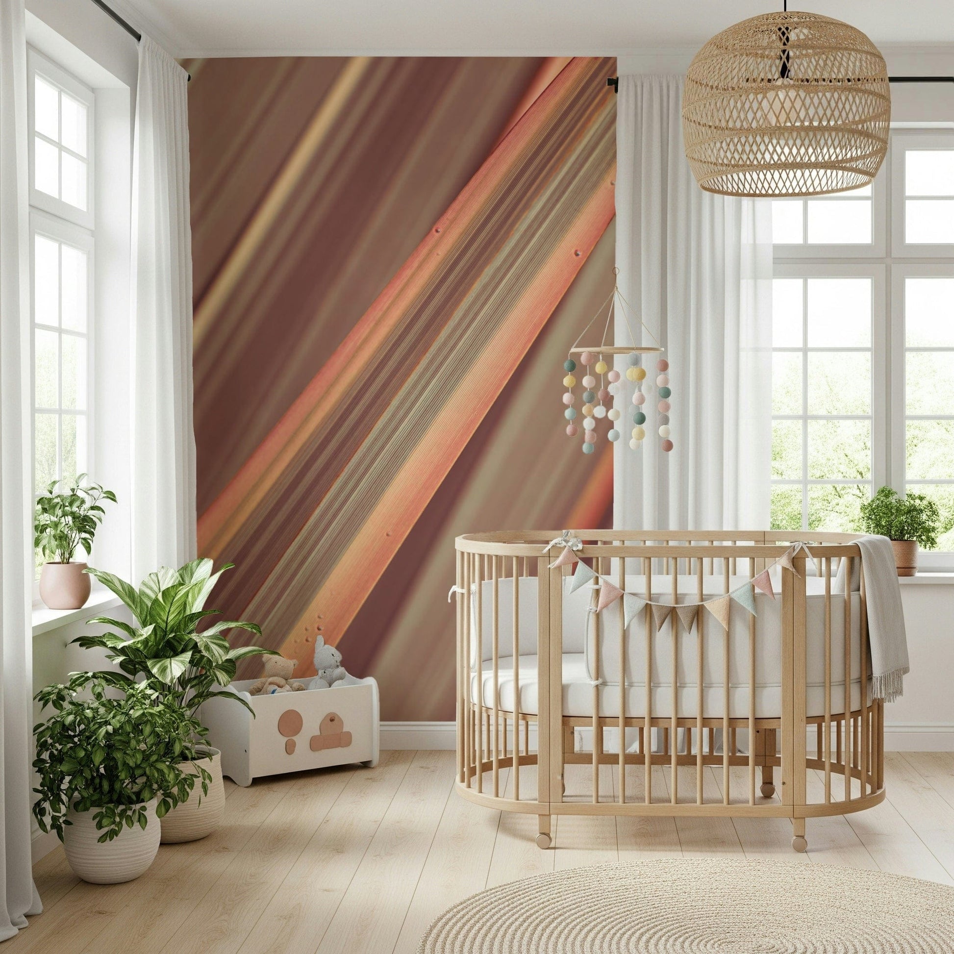 Digital art Terra Lines wall-mural, natural stripe effect., GD7092