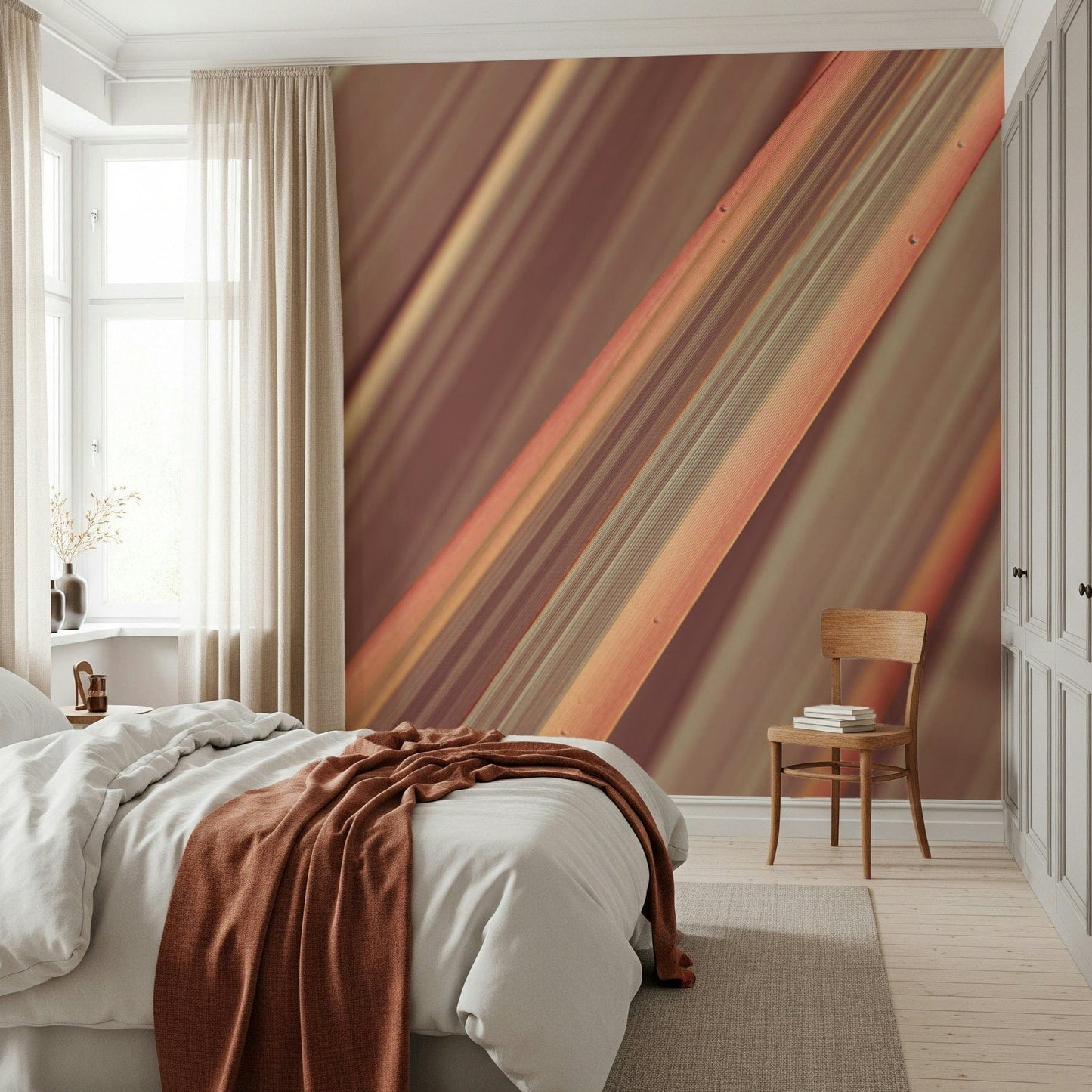 Modern peel and stick Terra Lines wall decor, artistic stripes., GD7092