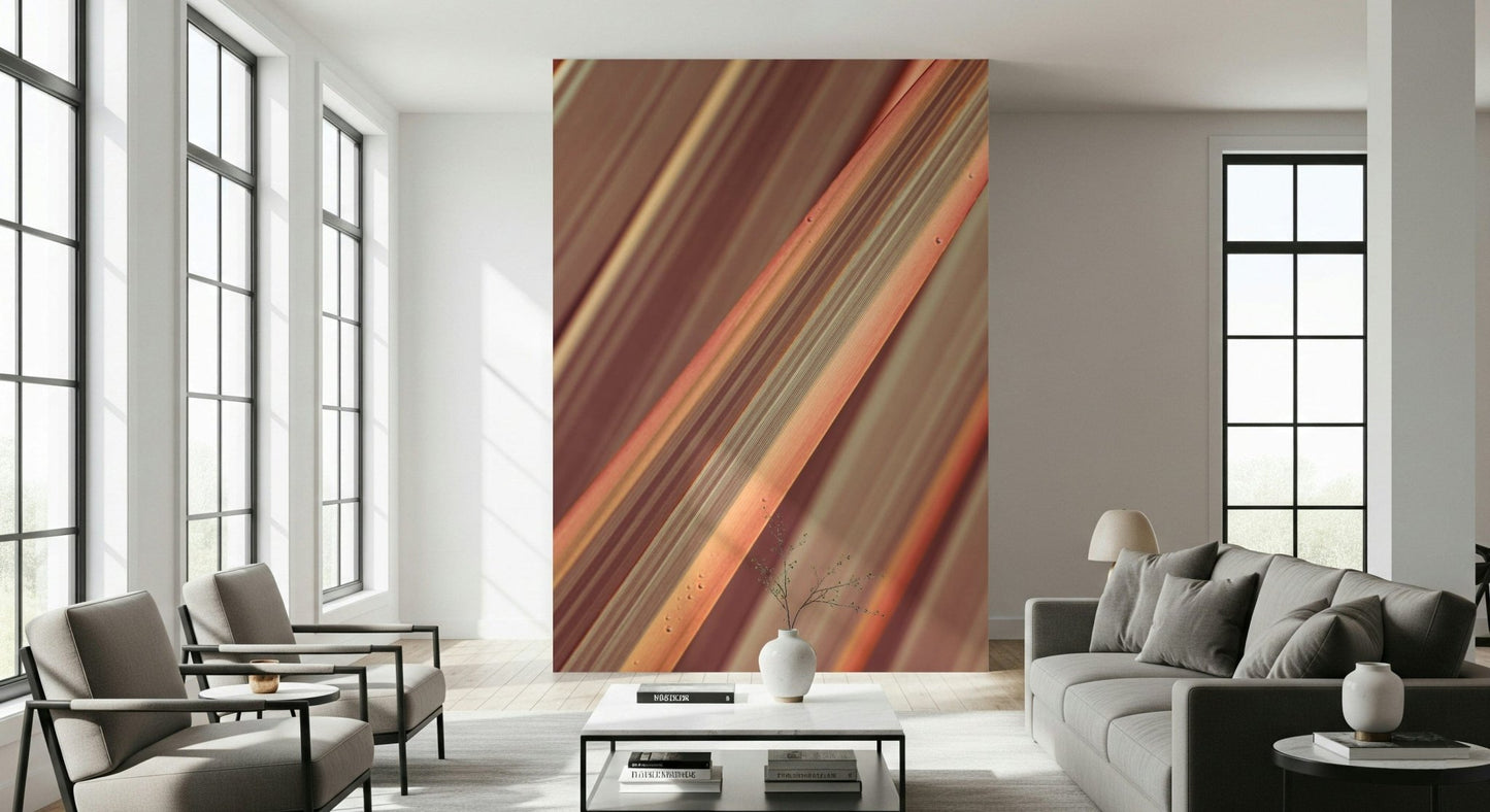 Stylish vertical Terra Lines mural, warm earth tone stripes., GD7092