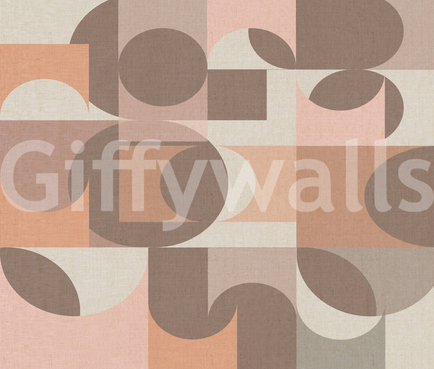 Soft pink and brown abstract wall mural for living rooms.