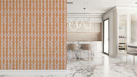 Woven Terra Stripes Wallpaper ocher wall mural texture.