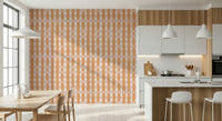 Smaragdine brushstroke Terra Stripes Wallpaper, peel and stick.
