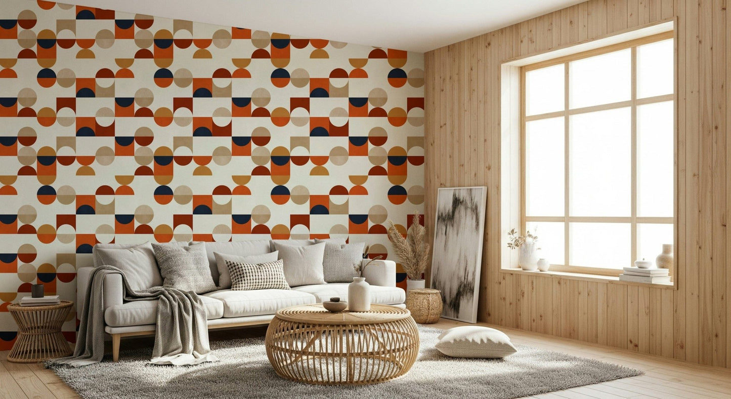 Artistic backdrop decor Terra Tones Tiles interior design.
