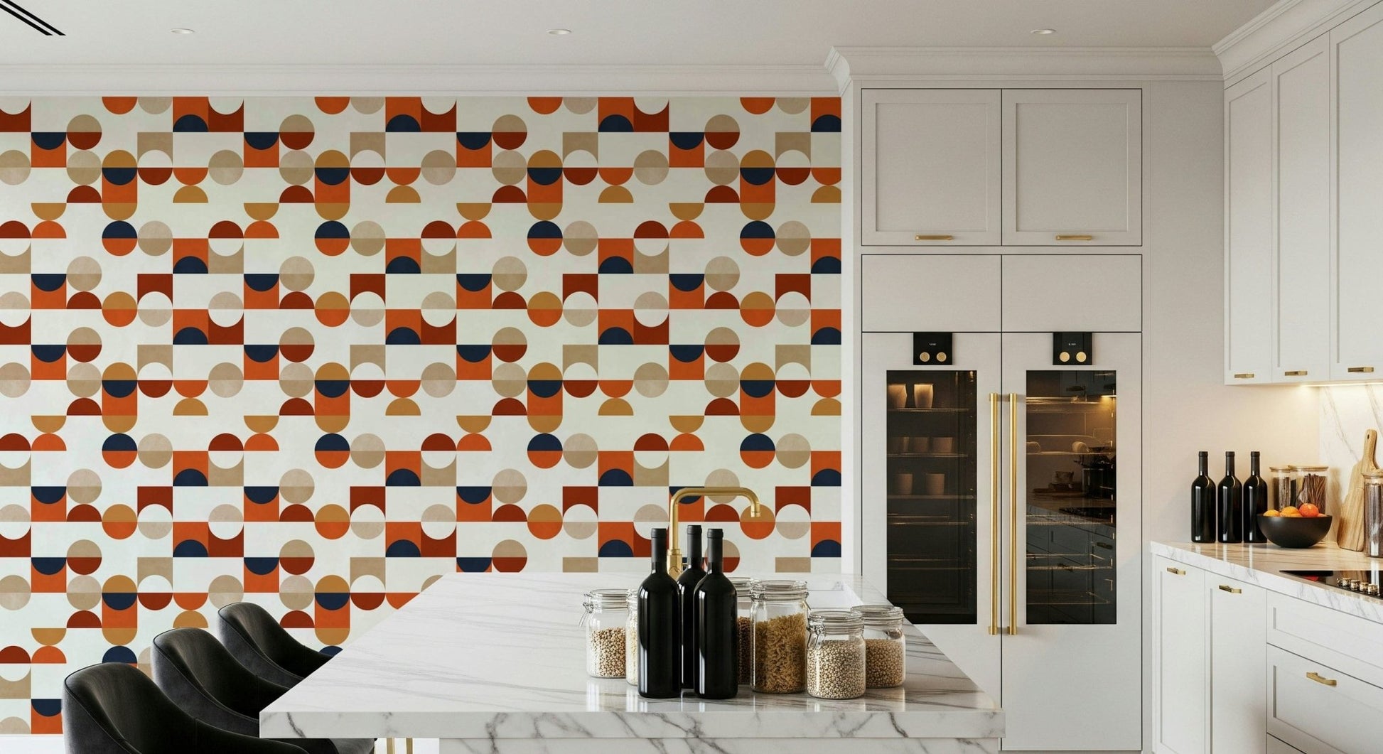 Terra Tones Tiles wallpaper for walls warm colors.