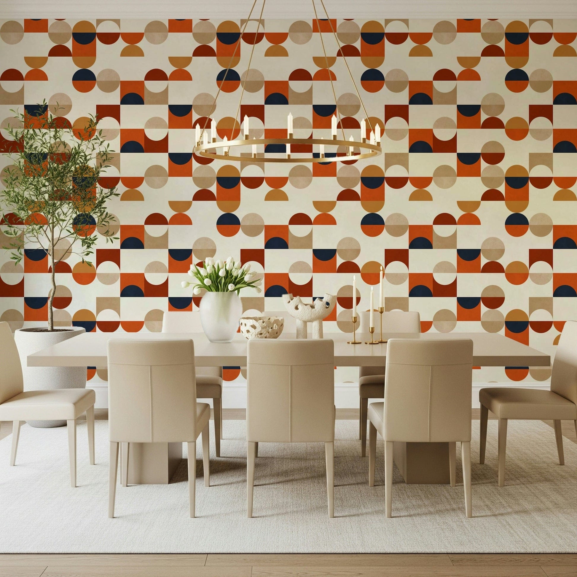 Terra Tones Tiles abstract shapes room improvement design.