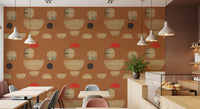 Minimal abstract wallpaper with Terracotta Abstract Forms warm palette, GD9253