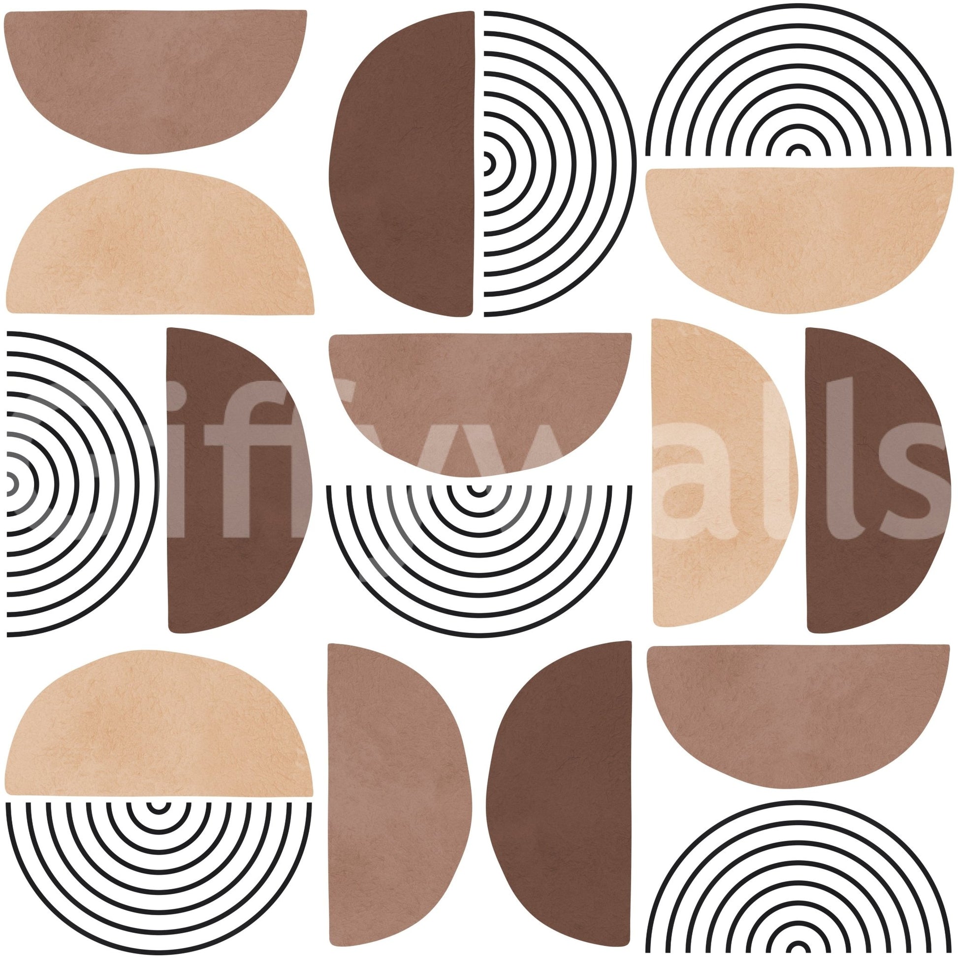 A sample swatch of the Terracotta Arcs wallpaper.

