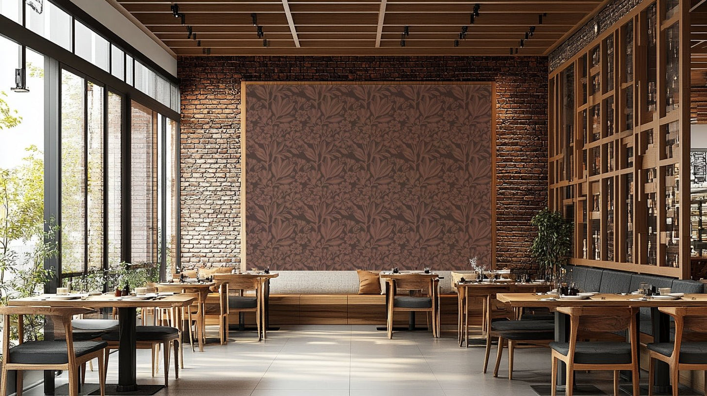 Earthy terracotta color wall mural, GD972