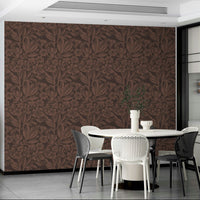 Durable terracotta floral wallpaper, GD972