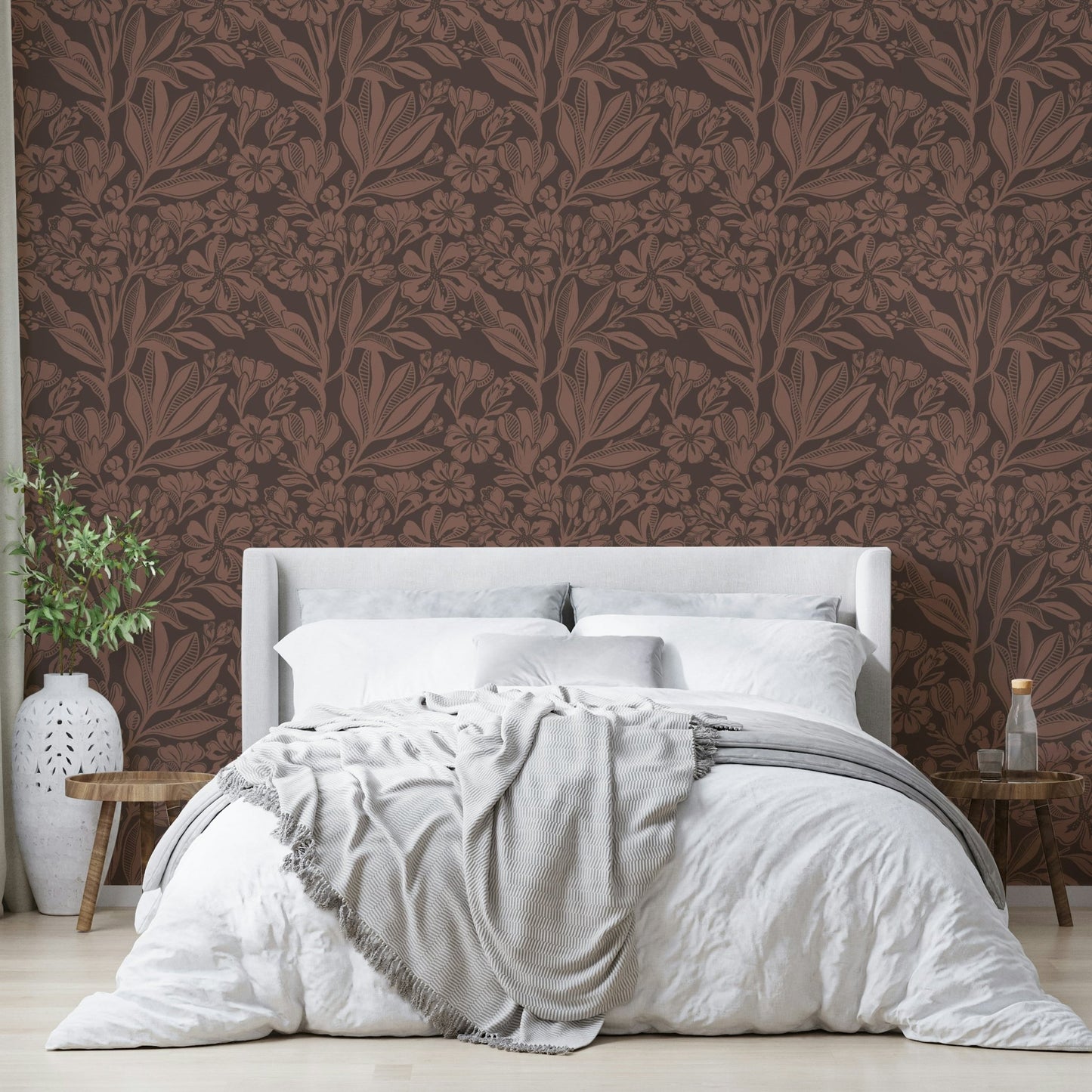 Bedroom wall mural with florals, GD972