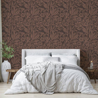 Bedroom wall mural with florals, GD972