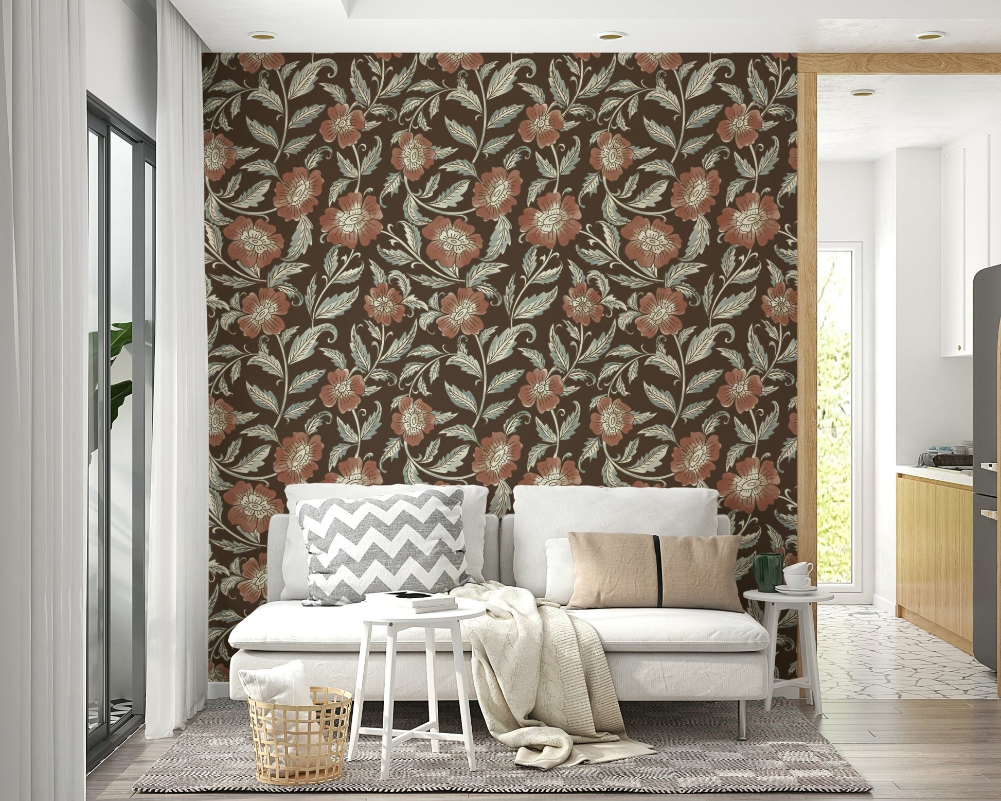 Soft floral trail pattern wallpaper, GD1003