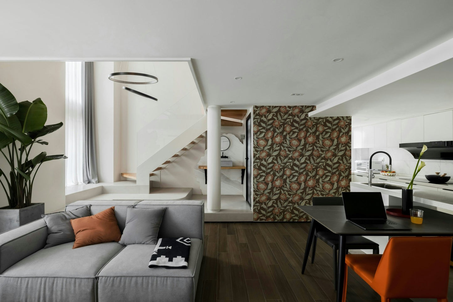 Wallpaper for walls with natural florals, GD1003