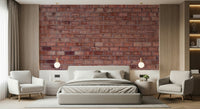 Bedroom accent wall with Terracotta Brick mural.