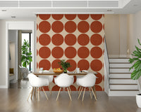 Abstract geometric Terracotta Bubbles Wallpaper, a trendy accent.