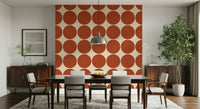 Modern large circles in the Terracotta Bubbles Wallpaper design.