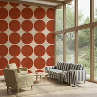 Warm clay-colored spheres on this Terracotta Bubbles Wallpaper.