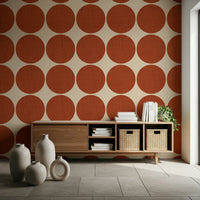 Earthy toned Terracotta Bubbles Wallpaper, a playful design.