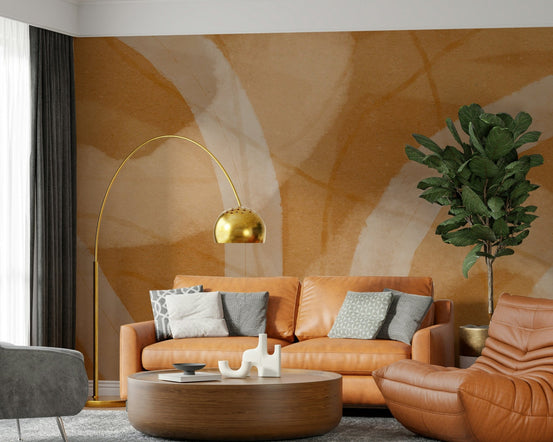 A beautiful terracotta curve wallpaper mural for a modern home., GD5312