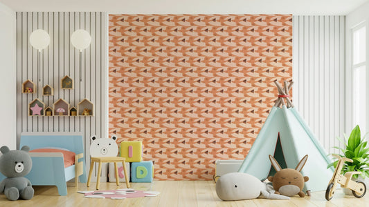 Minimal bird pattern mural wallpaper
