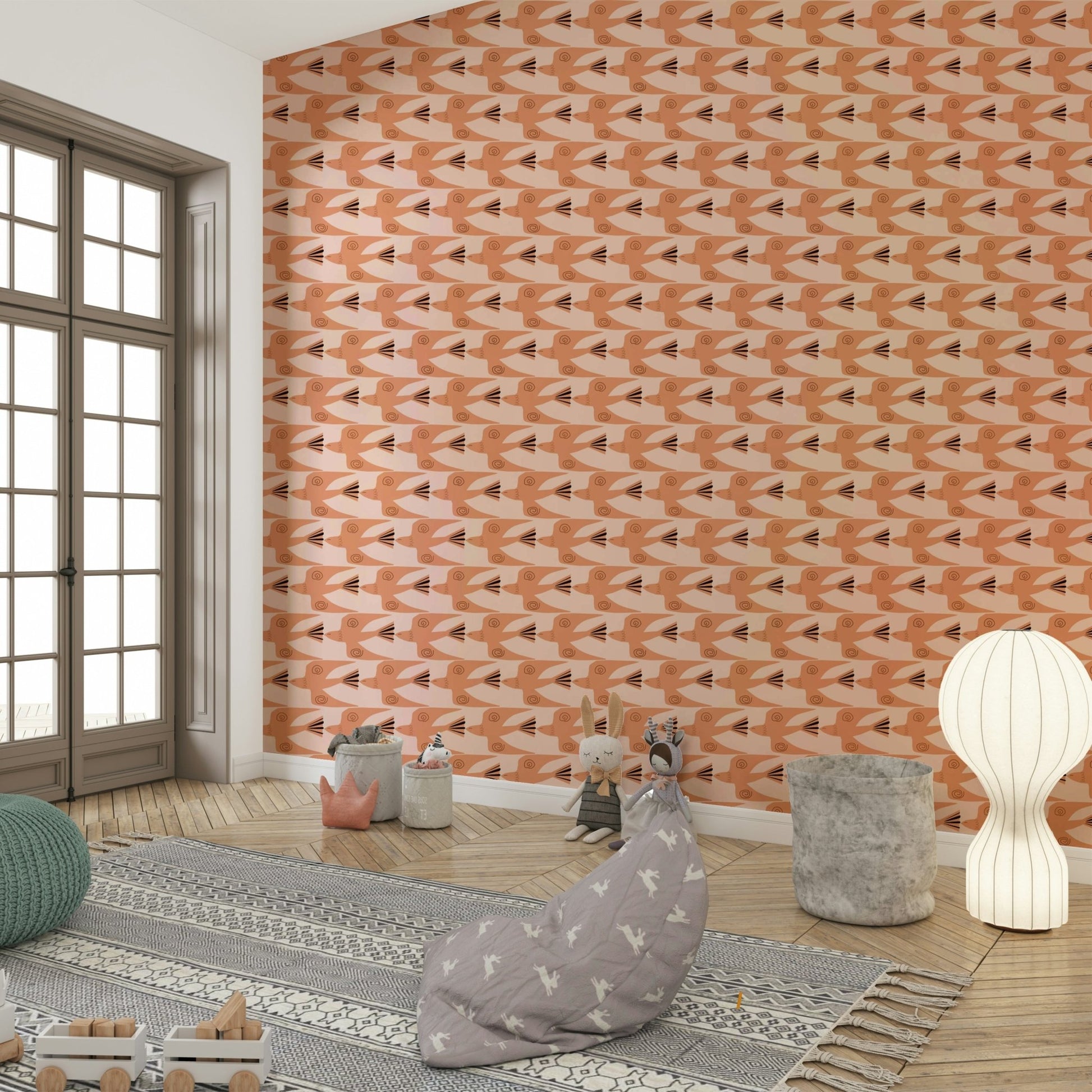 Warm terracotta wallpaper for walls

