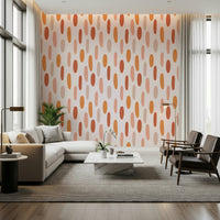 Repeating ovals Terracotta Dreamscape Wallpaper artistic print.