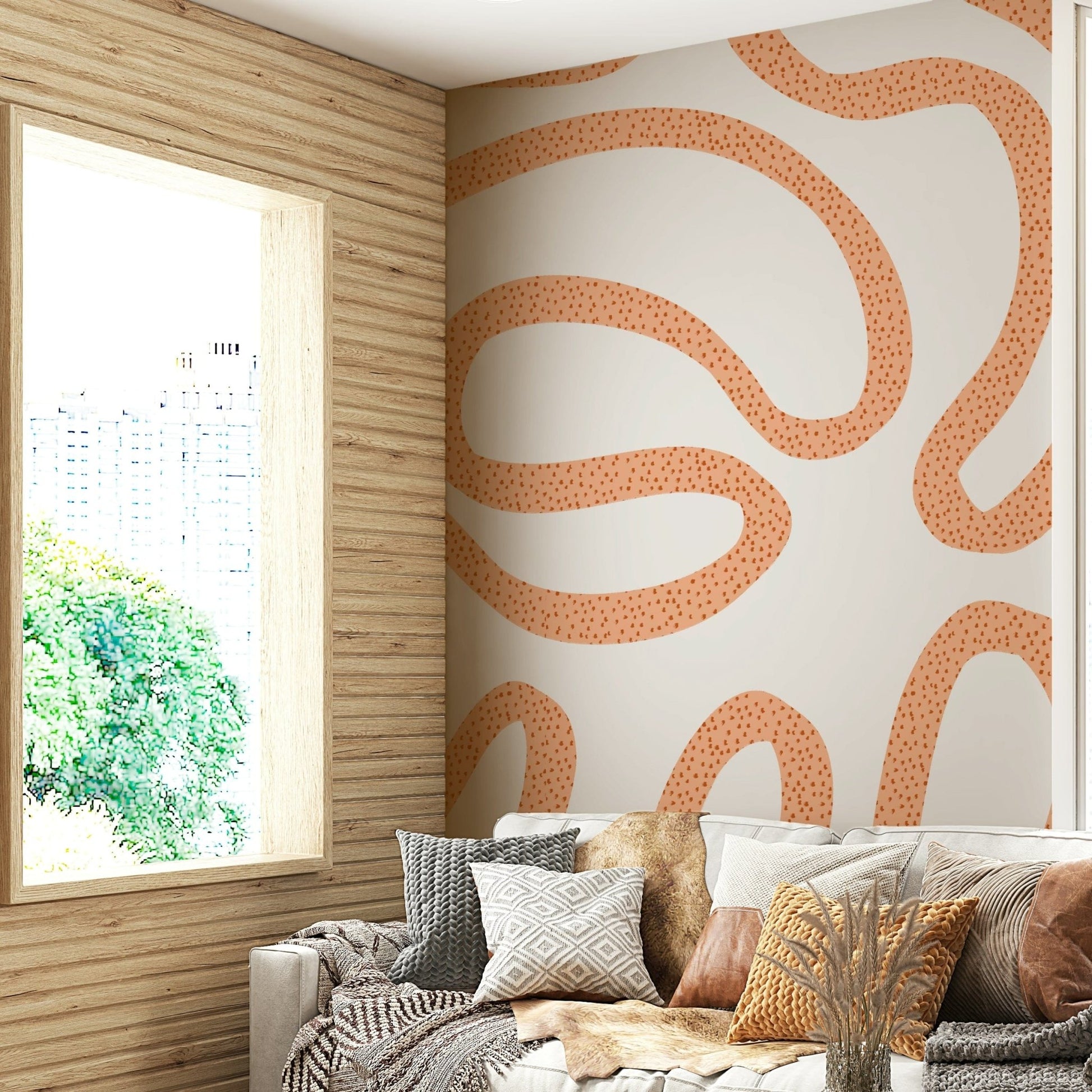 Terracotta flow seamless wall pattern


