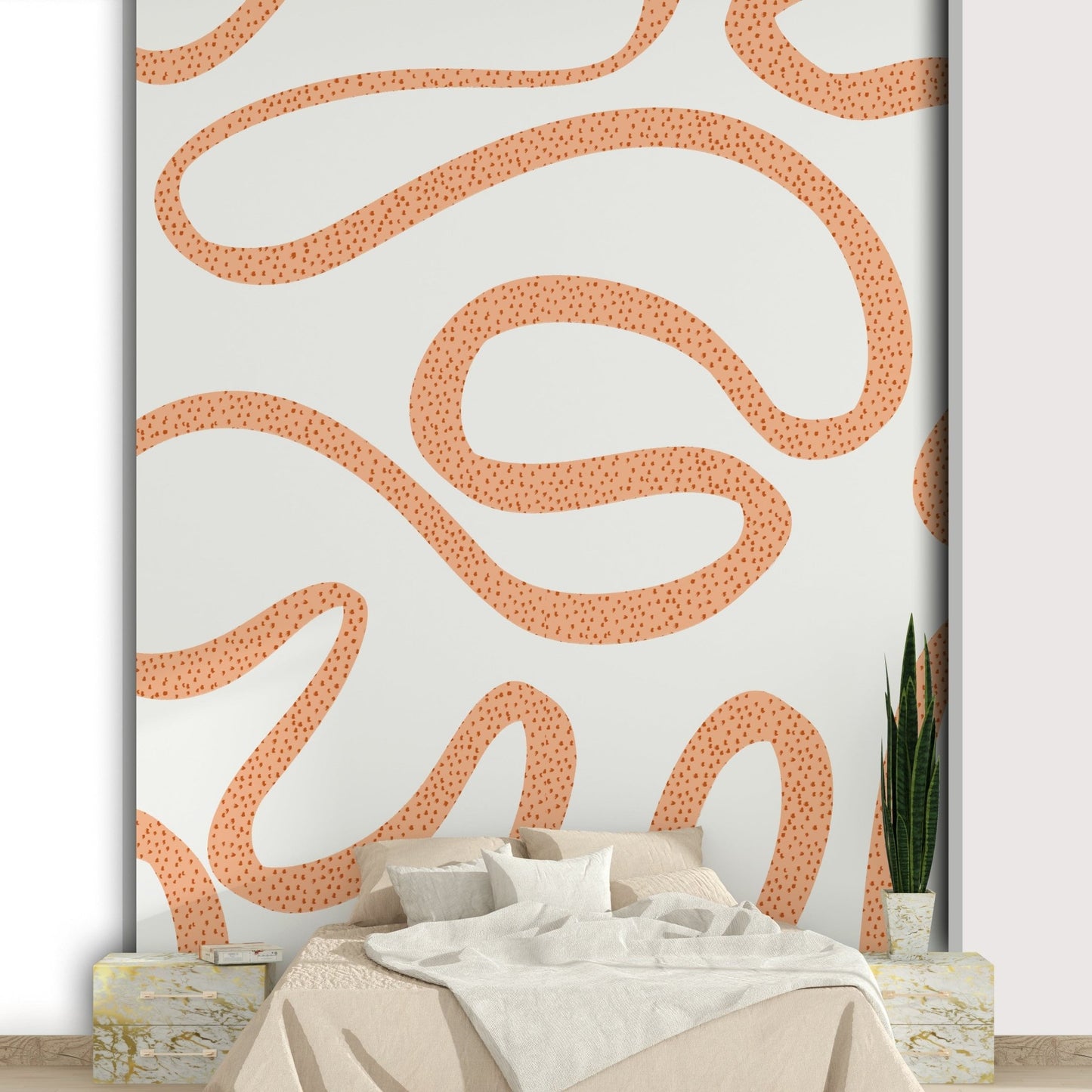 Terracotta flow mural for interiors

