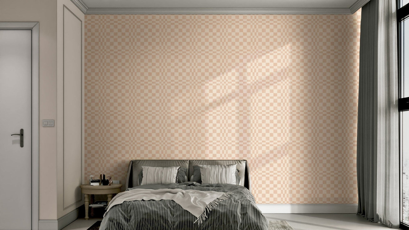 Warm terracotta patterned wallpaper for walls

