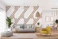 Modern terracotta diagonal stripe wallpaper
