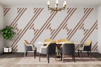 Abstract terracotta diagonal wall stripes

