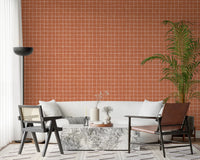 Textured orange wallpaper for a Mediterranean feel