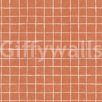 Soft clay orange wallpaper with hand-drawn lines