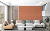 Modern terracotta grid wallpaper for accent walls